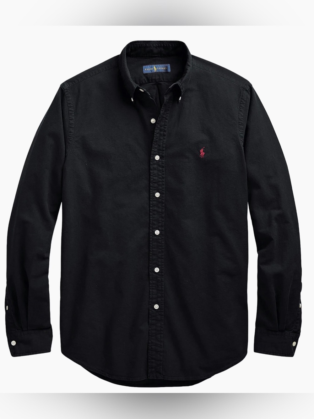 Polo Ralph Lauren classic fit Black Oxford button down shirt Red logo- Small